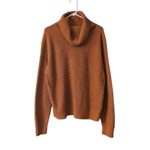& Other Stories Cowl Neck Sweater Wool Blend Women's Large Burnt Sienna Tone
